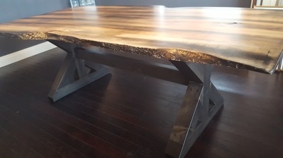 Solid wood live edge tables