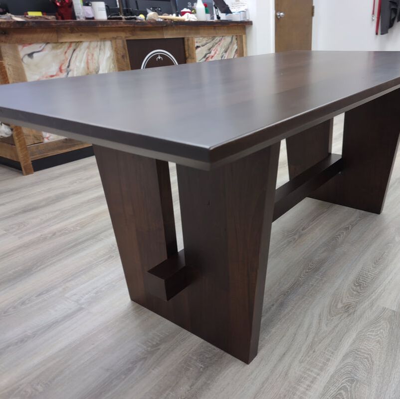 Modern trestle table, modern wood dining table, dining tables near me
